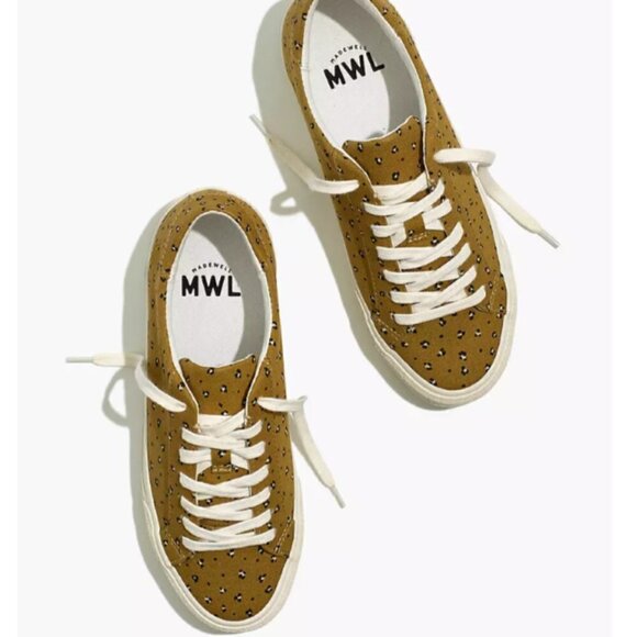NWT Madewell Sidewalk Low Top Boho Baja White and Yellow Sneaker Size 9 - Picture 2 of 3